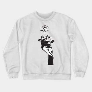 Rose in Hand Geometric Crewneck Sweatshirt